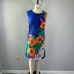 Nina Leonard Dress Size M Flower Stretch Knee Length Rushed